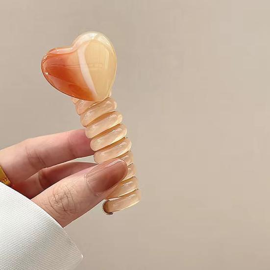 Телефонный шнур, прямая спираль, галстук для волос, украшение в форме сердца, кольцо для волос, коса для хвоста, фиксированная веревка для волос без складок, эластичные катушки, разноцветные резинки для волос, аксессуары