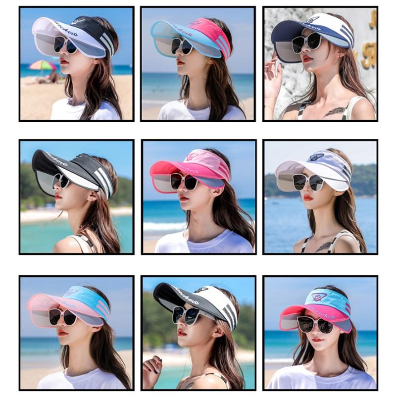 Широкополые шляпы от солнца для женщин, летние солнцезащитные козырьки с спортивным принтом, выдвижные поля, женская пляжная шляпа для отдыха на природе