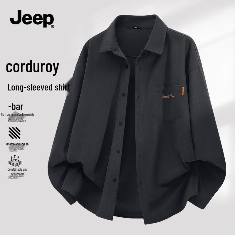 JEEP Men's Casual Corduroy Long-Sleeve Shirt