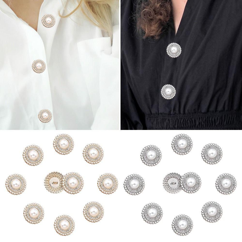 Рукоделие Сделай сам Пуговицы для рубашки Швейные принадлежности Декоративная пуговица Металл Стразы Жемчужные пуговицы