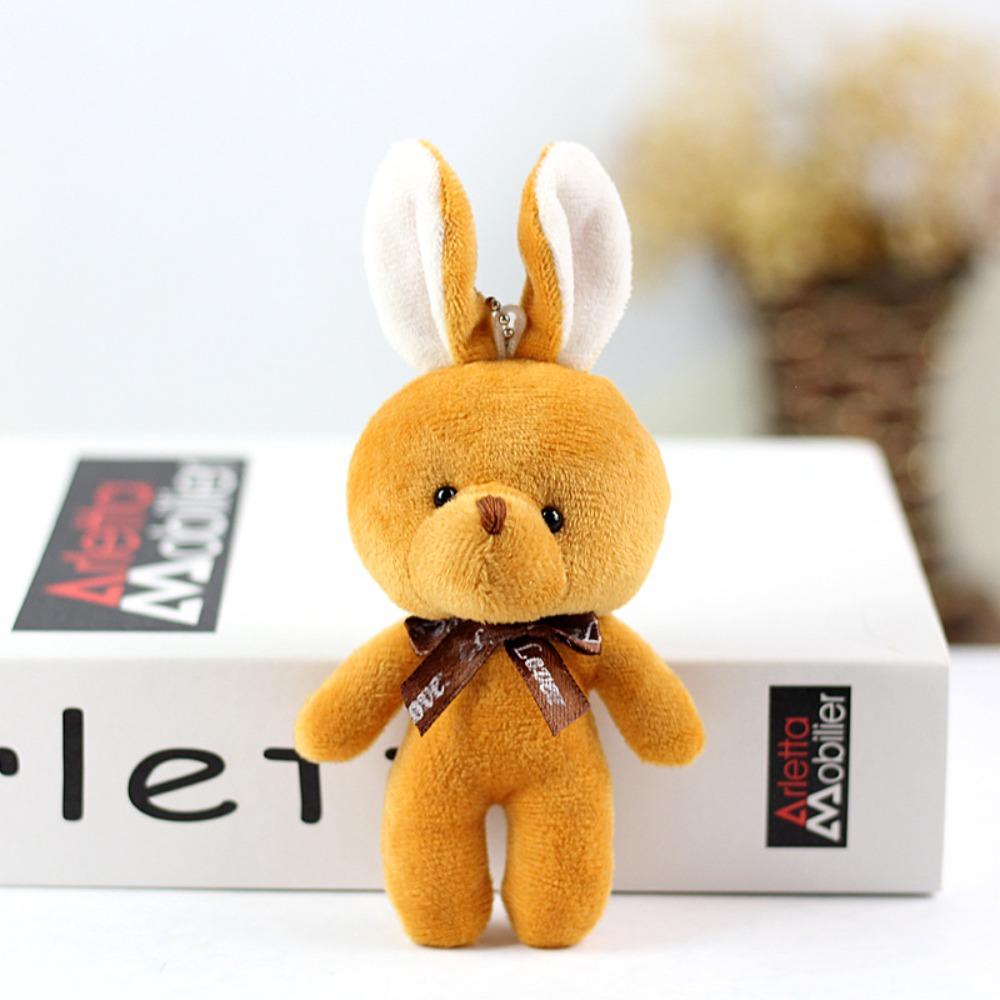 with Bow Tie Mini Teddy Dolls 16cm Keychain Pendant Cute Stuffed Rabbit  Kids