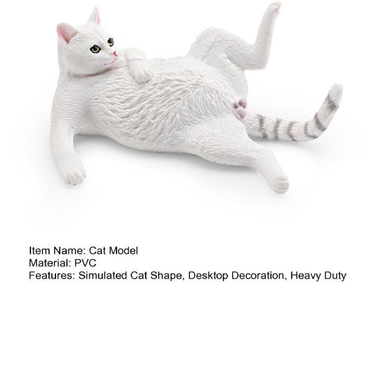 Simulated Lying Orange Cat Model PVC White Cat Figurine Statue Sculpture Decoration Ornament Kids Educational Animal Toy