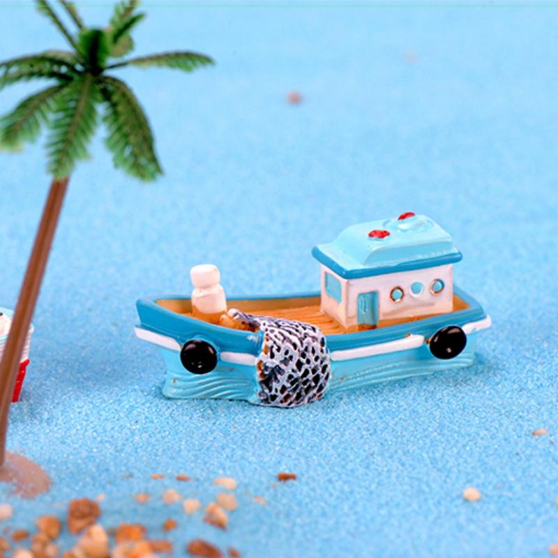 Лодка Яхта Средиземное море Модель Статуэтка Аквариум Украшение Ремесло Декор Миниатюрный Дом Сказочный Сад Украшения DIY Аксессуары