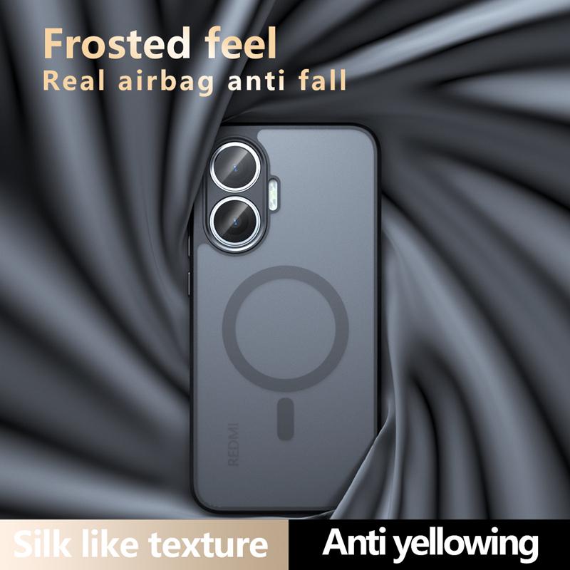 Для Xiaomi POCO F7 Чехол Противоударный Магнитный Матовый ПК+ТПУ Защита от отпечатков пальцев Полупрозрачная Крышка для Redmi Turbo4 Pro