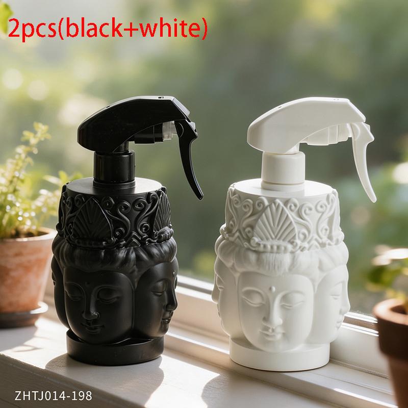 Multi Face Buddha Head Resin Spray Bottle Embossed Plant Water Mister for Garden Watering Household Cleaning Desktop Home Decor