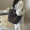 Canvas Zipper New Tote Bag Feminine Solid Color Large Capacity Versatile Fashion Soft Commuter Shoulder Bag