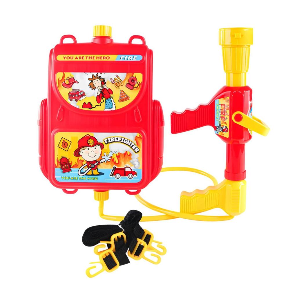 Backpack Cartoon with Adjustable Straps Fireman Pretend Hose Water Toy