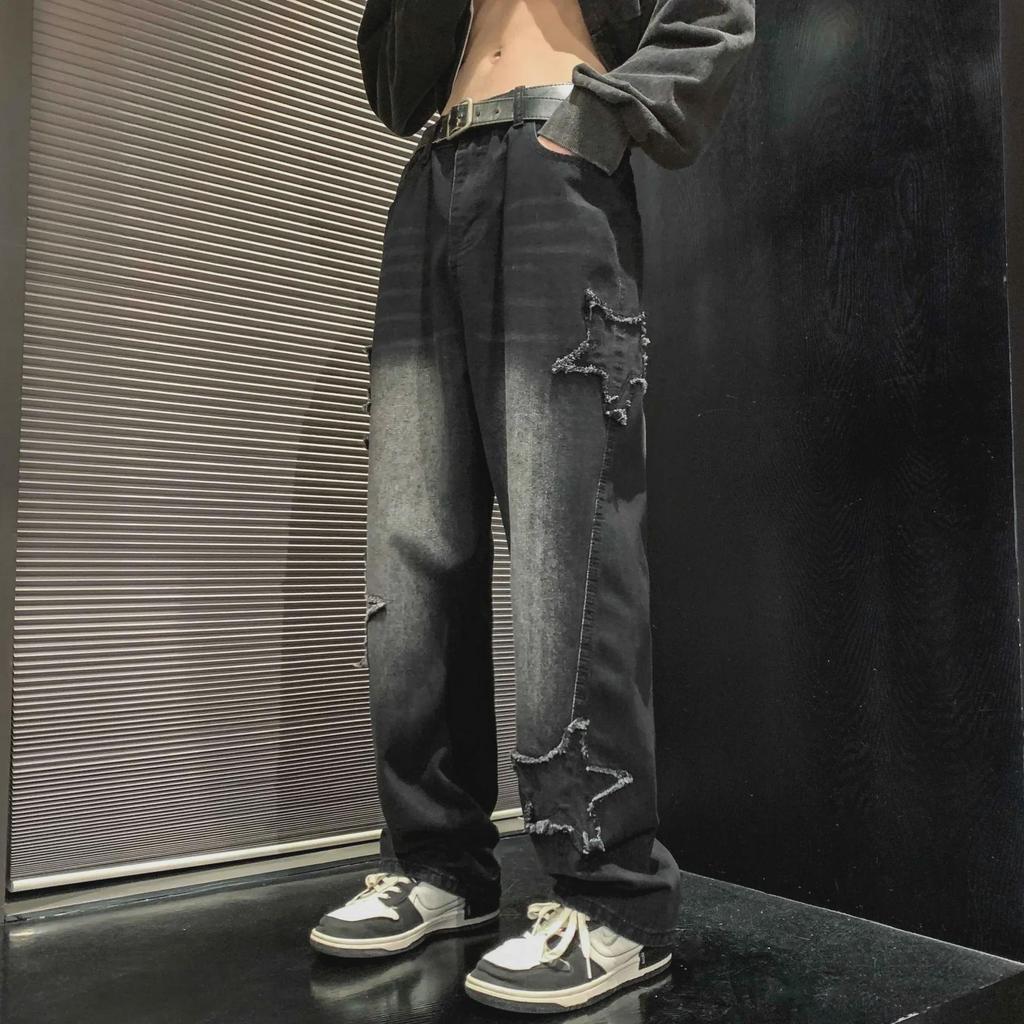 Модные мужские джинсы American Star Wide-Leg Flared - Летний уличный стиль