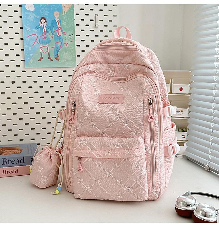 Школьный набор из двух предметов, новый повседневный рюкзак, милый женский рюкзак для ученицы средней школы, стильный, большой вместимости, студенческий рюкзак для кампуса