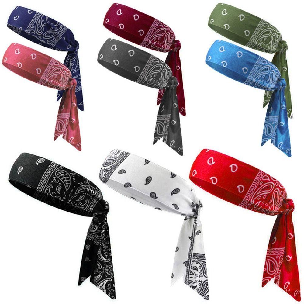 Moisture Wicking Tie Back Headbands Cotton Sweatband New Running Headbands Men Women
