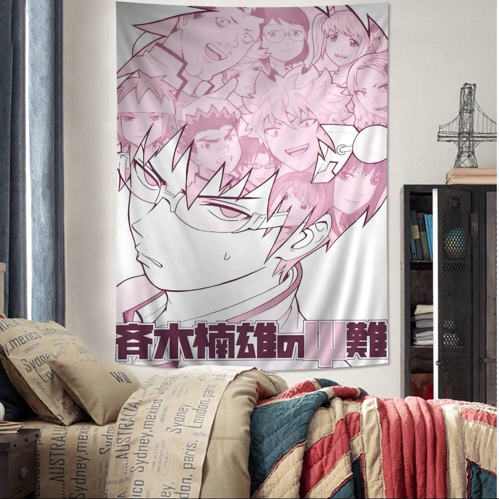Manga The Disaster Of Nanxiong Saiki K Printed Large Wall Tapestry Art Science Fiction Room Home Decor Decor Blanket