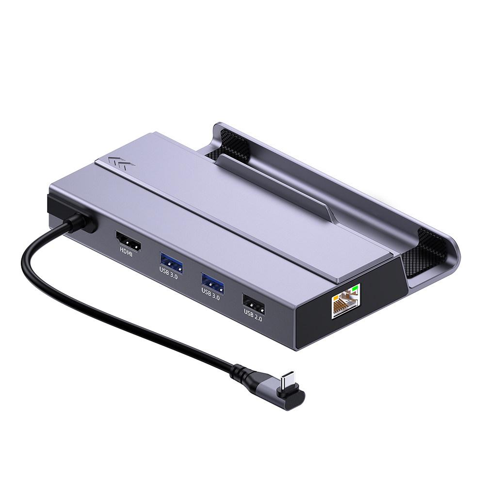 7-в-1 USB-C хаб-док-станция с M.2 SSD для Steam Deck, Nintendo Switch, 4K60Hz, Gigabit LAN, 100W PD зарядка