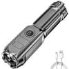 Portable LED Flashlights Usb Ultra Bright Torch Camping Light Mode Waterproof Zoomable Use 18650 Battery Outdoor Tools