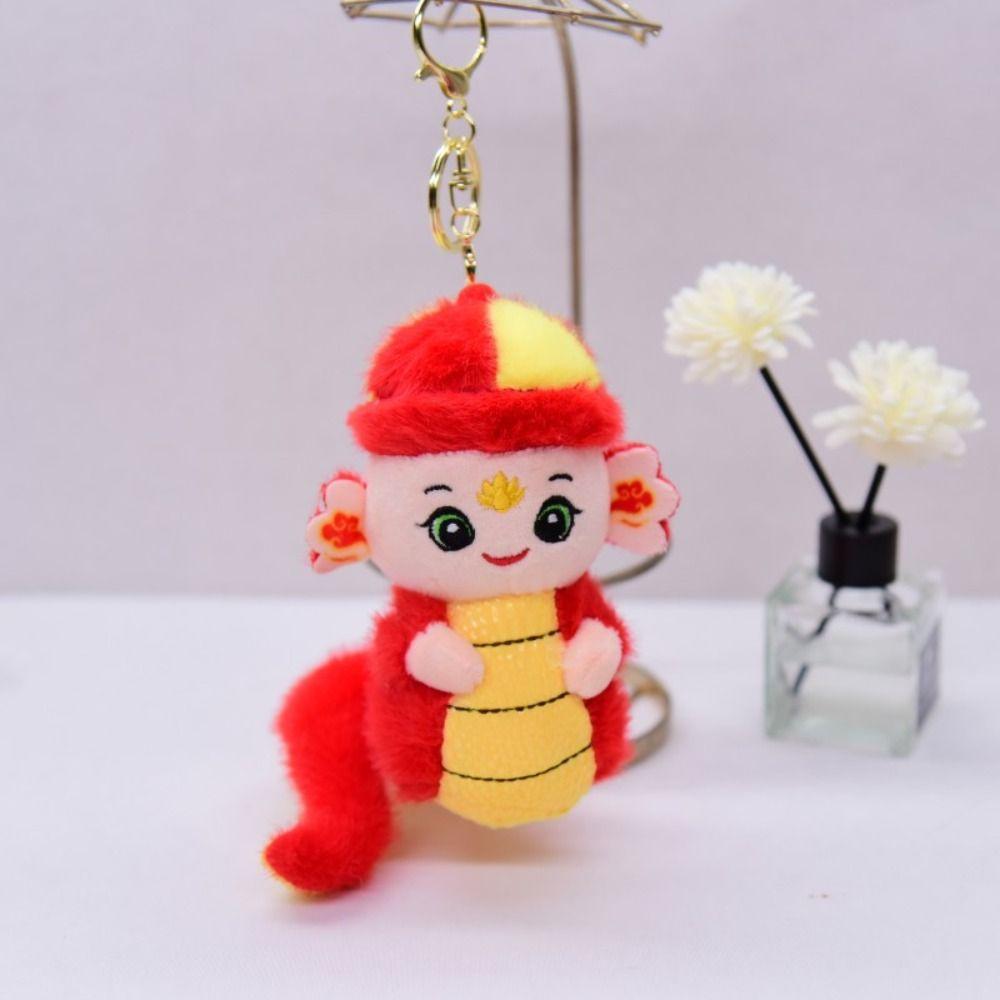 Kawaii Chinese Style Snake Year Creative Key Chain New Year Snake Red/Green Cartoon Animal Pendant Gifts