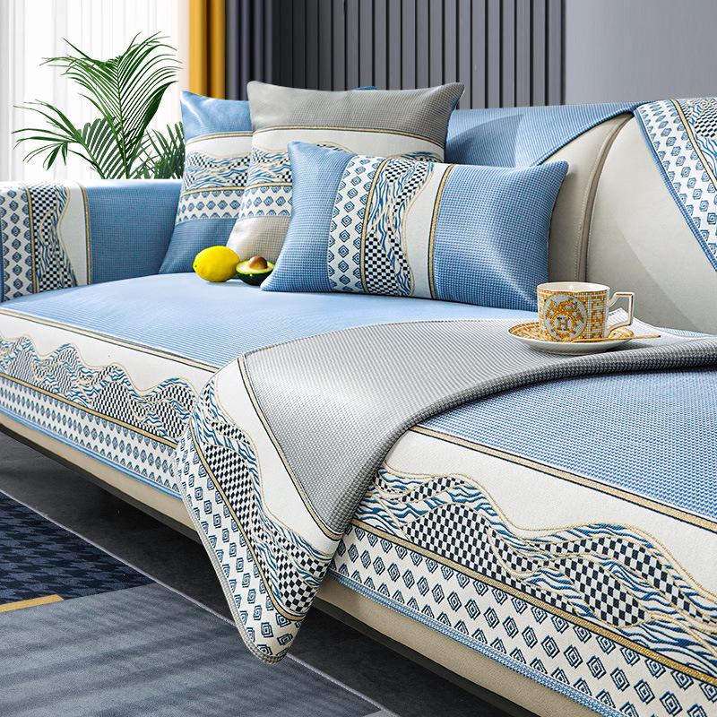 Подушка для дивана из ледяного шелка Лето Лето Лето Лето Лето Коврик Подушка сиденья Простой современный нескользящий кожаный чехол для дивана Чехол на спинку Полотенце