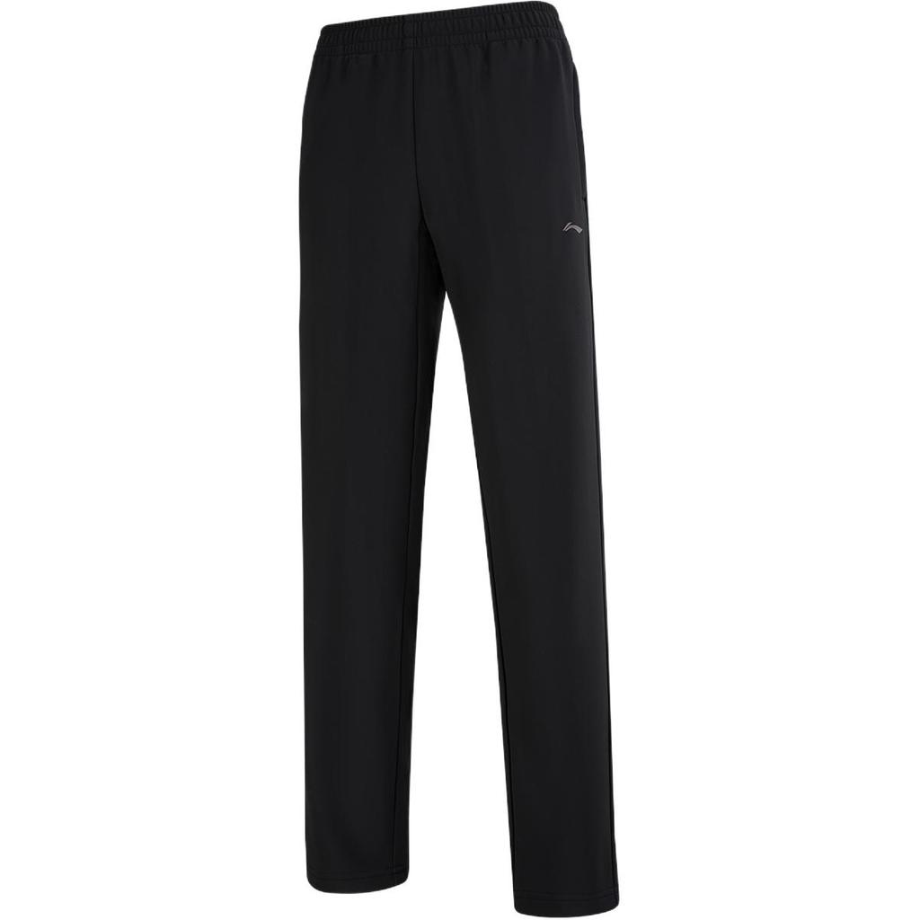 Li Ning Group Purchase Series Lace Logo Straight Leg Casual Knitted Sports Pants Men Bottoms Standard-White AYKU639-1