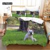 Bulldog Duvet Cover Set Polyester Bulldog Twin Bedding Set Black and White Style Animal Theme Double Queen King Size Quilt Cover