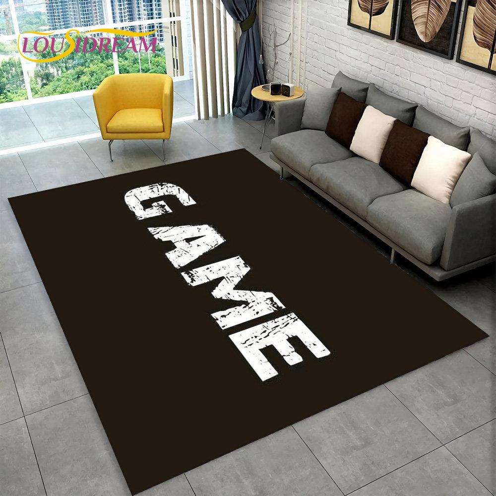 3D мультяшный геймерский ковер Game Over, ковер для гостиной, спальни, дивана, игровой комнаты, коврик для декора, детские игры, нескользящий напольный коврик