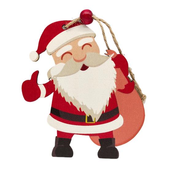 Christmas Wooden Ornaments Vintage Snowman Reindeer Santa Gingerbread Man Christmas Tree Hanging Decoration for Winter Home Decor