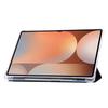 For Samsung Galaxy Tab S10 Ultra Case Tri-Fold Stand Leather+TPU+Acrylic Clear Back Tablet Cover