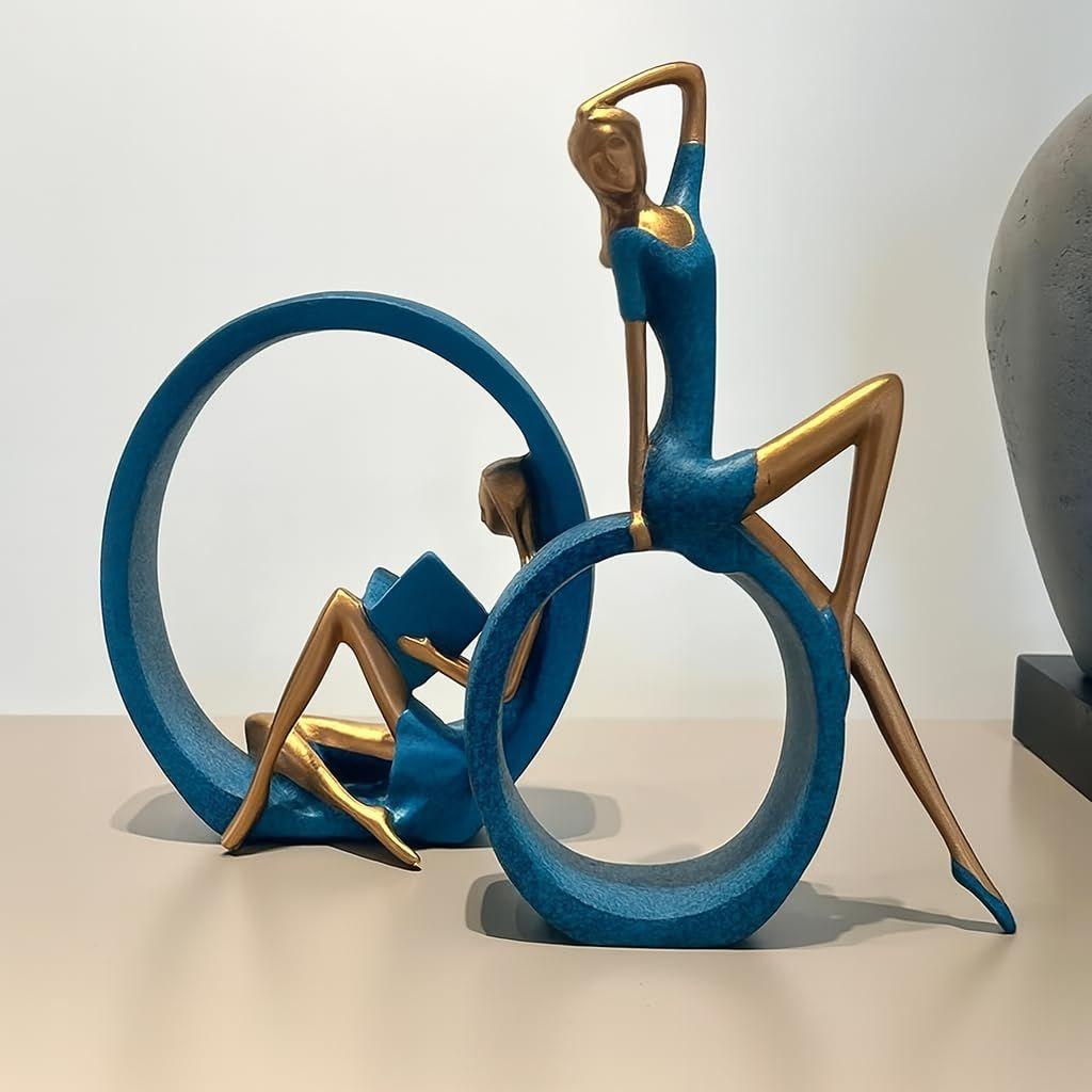 Стильные скульптуры девушек из смолы для домашнего декора (Упаковка из 2 шт.)