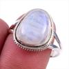 Natural Rainbow Moonstone Gemstone Handmade 925 Solid Silver Ring Size 9 L5u71