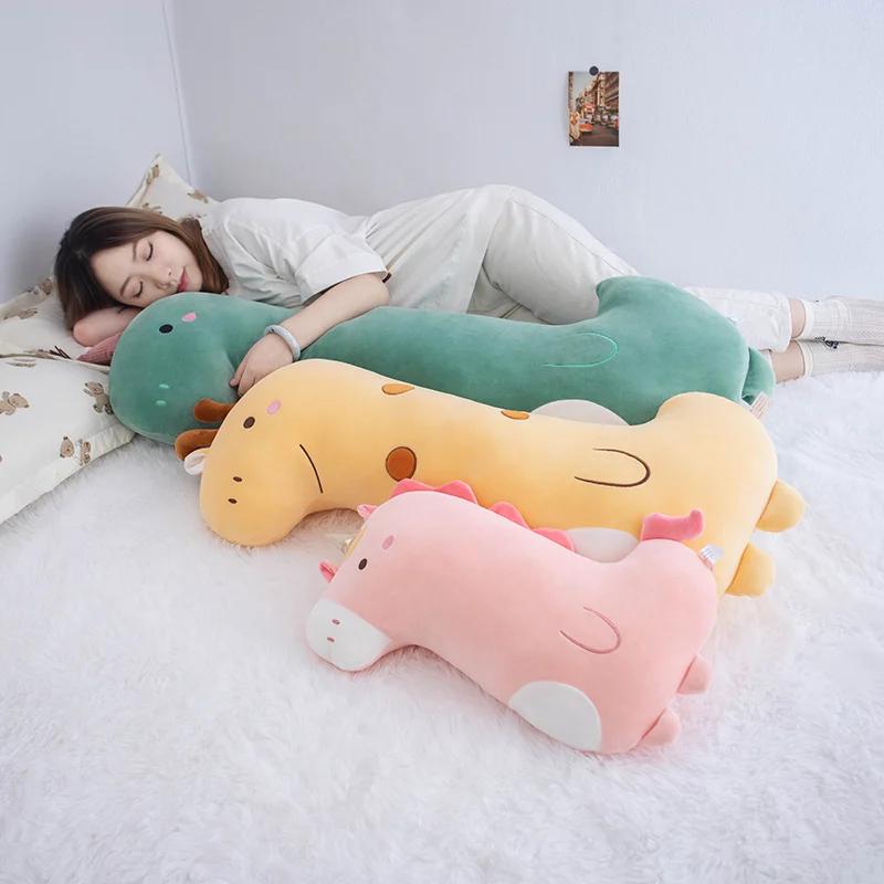 Cartoon Soft Unicorn Dinosaur Giraffe Plush Pillow Stuffed Toys Cute Animal Sleeping Sofa Decoration Doll Birthday Gifts