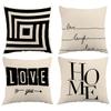 Unique Pillow Covers: Love, Home, and Geometric Designs Sofa Cushion Cover Home Room Decoration 2D Flat Printing