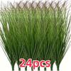 24 шт. Искусственная зелень - Искусственные кустарники, Пшеница и Высокие травы для внутреннего/наружного декора - Контейнер не входит в комплект, Искусственный зеленый декор