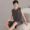 Pajamas men's summer cotton vest shorts summer thin teen men's sleeveless vest loungewear set