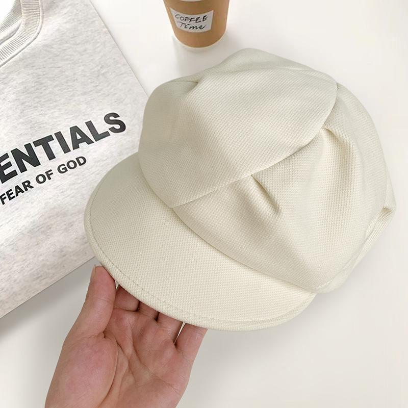 Korean Style Cloud Pleated Beret Hat for Women In Autumn and Winter Casual Versatile Octagonal Hat Fashionable Literary Painter Newsboy Hat