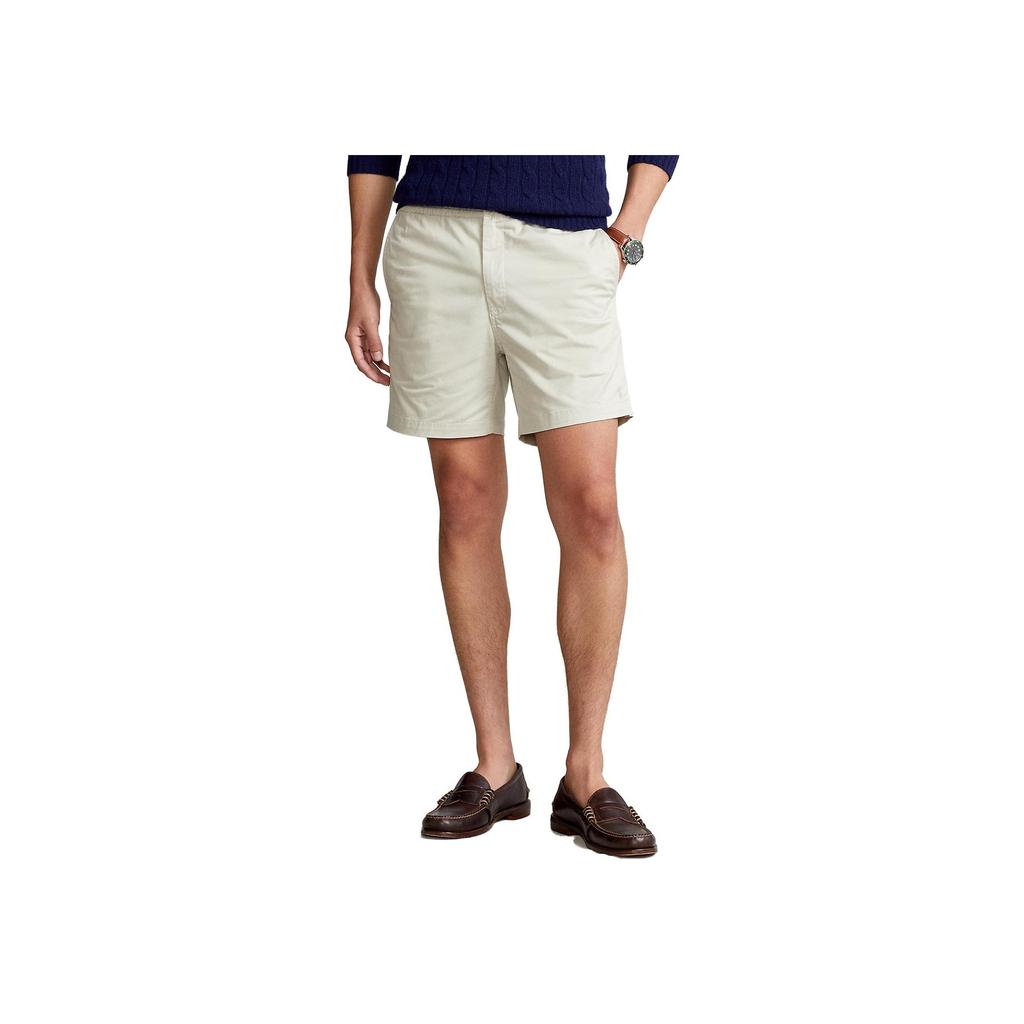 Polo Ralph Lauren SS23 Solid Color Elastic Waist Straight Leg Casual Shorts Men Shorts Off-White 710644995-002
