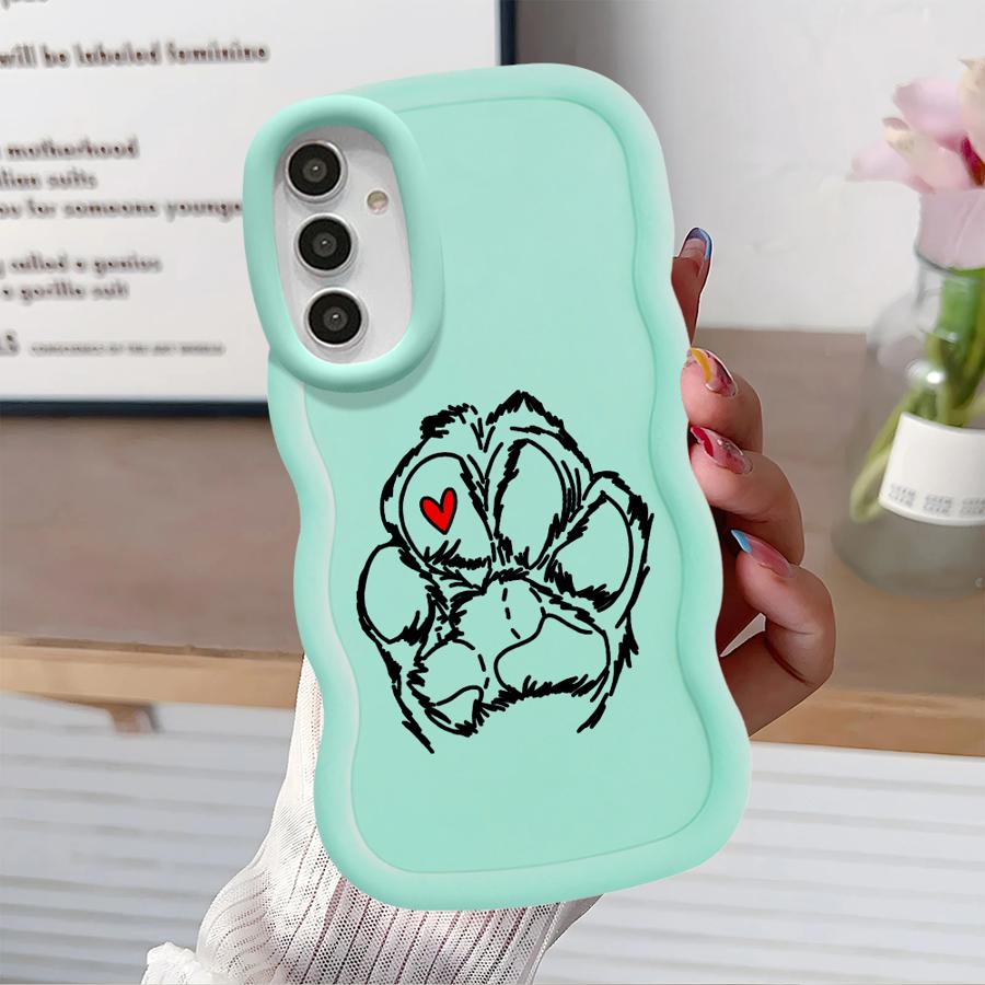 Cute Pet Paw Prints Soft Phone Cover Case for Samsung Galaxy A14 A13 A16 A12 A15 A11 A52 A21s A23 A03 A05 A22 A06 A33 A53 A04