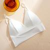 Женский бюстгальтер с тонким ледяным шелком Beauty Back Pure Color Halter Neck Invisible Bra