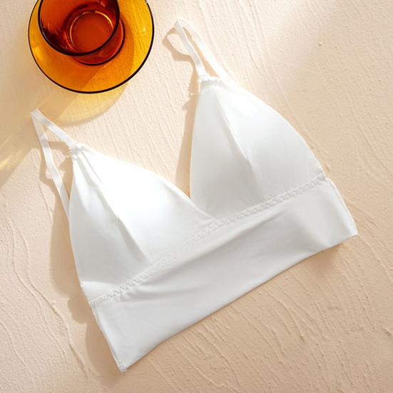 Женский бюстгальтер с тонким ледяным шелком Beauty Back Pure Color Halter Neck Invisible Bra