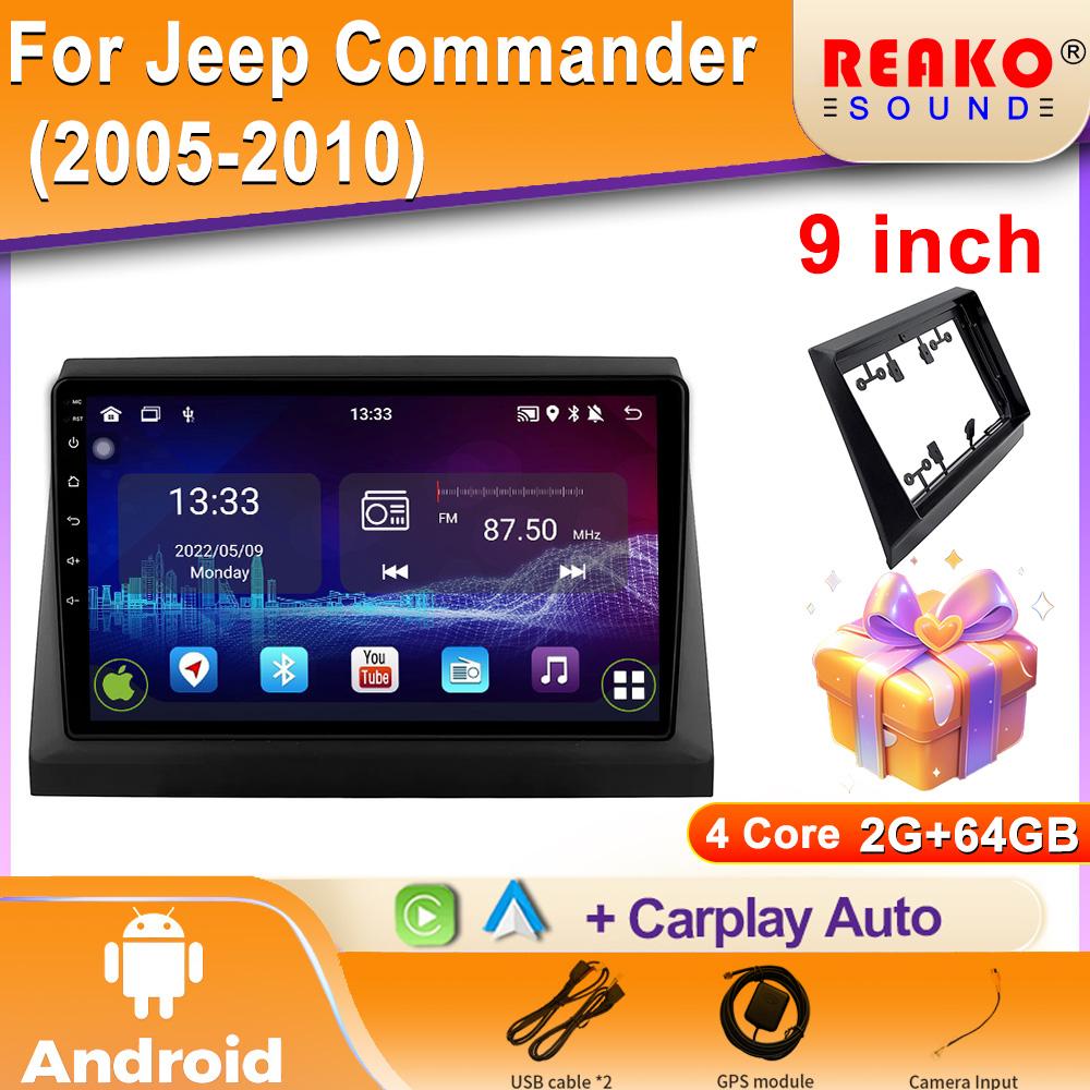Android для Jeep Commander (2005-2010) Автомобильный радиоприемник DSP GPS Мультимедиа Видеоплеер Беспроводной CarPlay Android Auto 2din Стерео