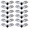 12Pcs Halloween 3D Bat Decoration Spooky Black Bat Ornament Home Office Bathroom Hollow Bat Shape Background Wall Sticker