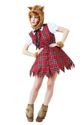 Party City Косплей Девушка-Волчица Коричневый Красный Женский