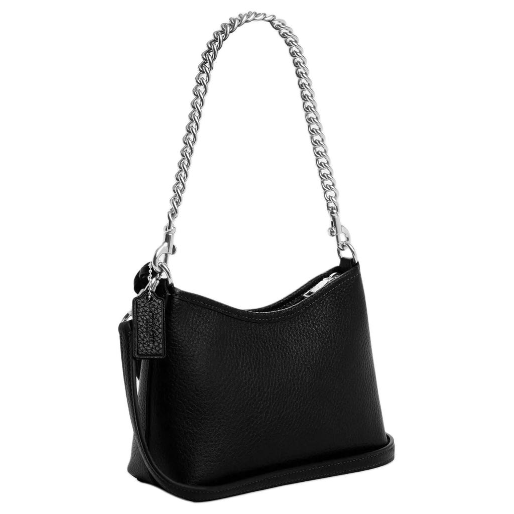 COACH Laurel Cow Leather Crossbody Handbag, Shoulder Bag Small Women's Black CBI06-SVS3B
