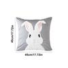Easter Rabbits Throw Pillow Cover 45x45cm Happy Easter Pillow Cover Bunny Soft Cushion Case Decorative Pillow Covers for Home