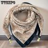 Women's Suction Button Square Scarf Printed Scarf Printed Temperament Square Scarf