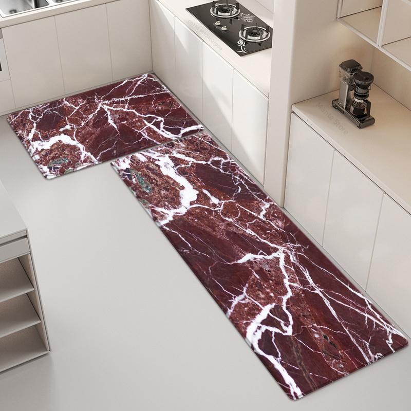 Marble Pattern Kitchen Mats Fashion Ins Style Rug For Bedroom Soft Anti-slip Mat For Bathroom Runner Floor Mat