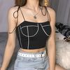 Модные сексуальные женские топы без рукавов, бюстье, футболка без рукавов на бретельках, летний жилет, укороченный топ, жилет с ремешками