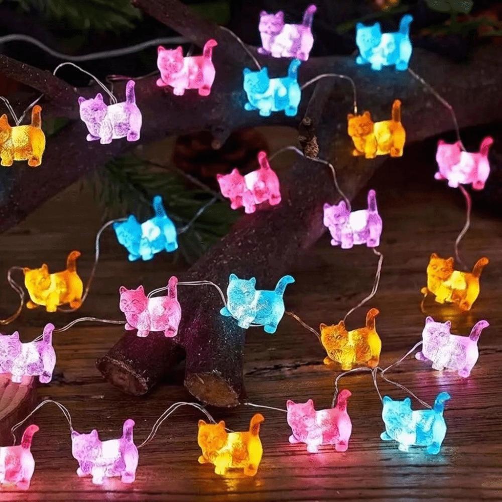 Battery Operated Cat Shaped String Lights 10/20pcs Lights Party String Lights Home Decor