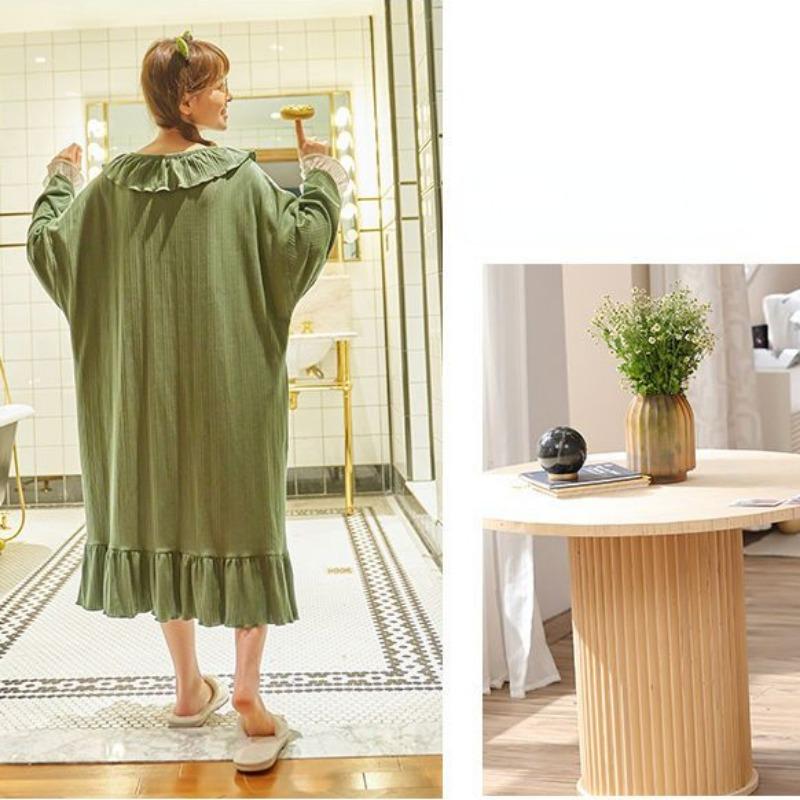Pajama Dress Women's New Spring and Autumn Princess Style Pure Cotton Long-sleeved Pajama Dress Pajamas Home Wear