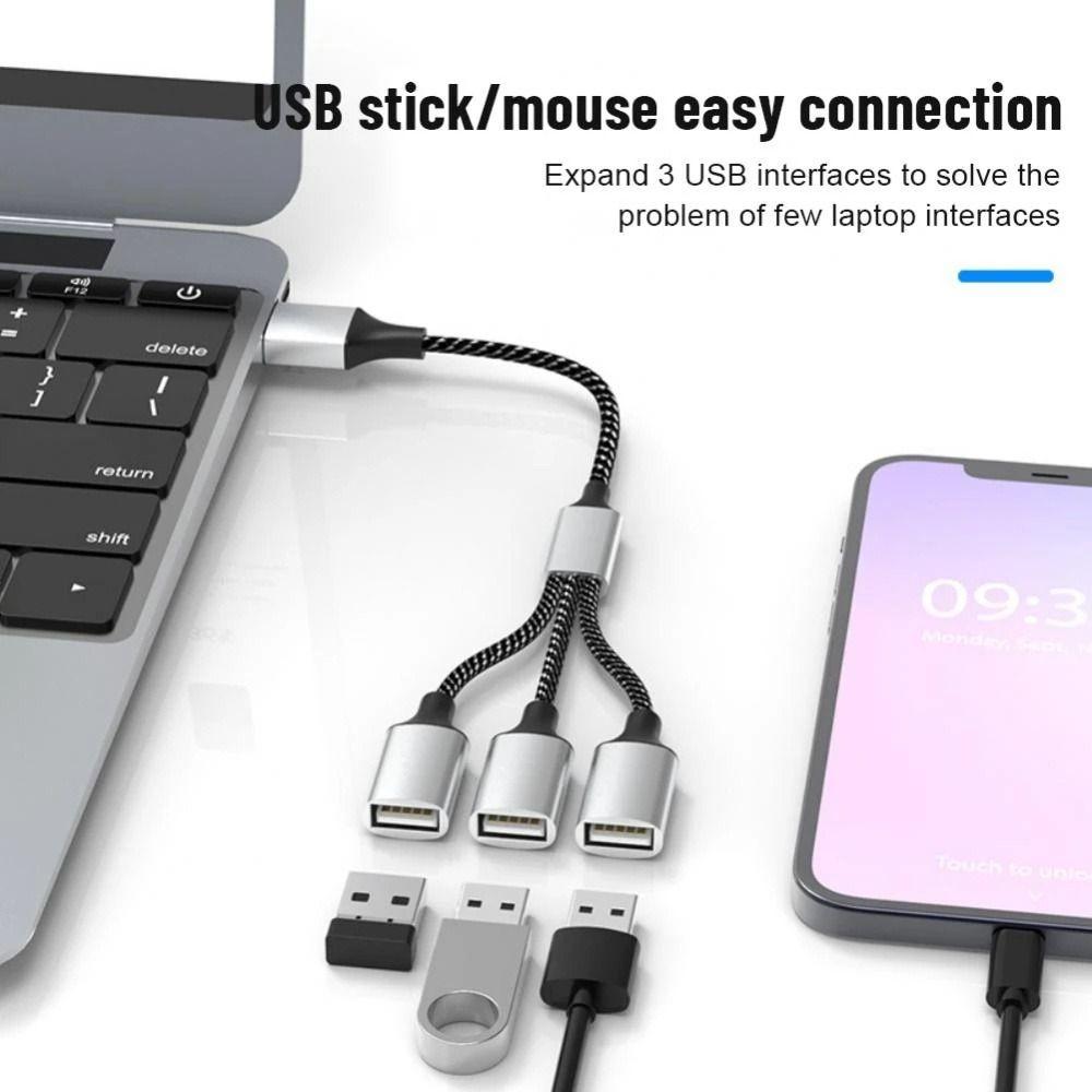 Разветвительный кабель-адаптер Док-шнур Тип C Адаптер OTG USB C на двойной USB USB-разветвительный кабель USB-концентратор