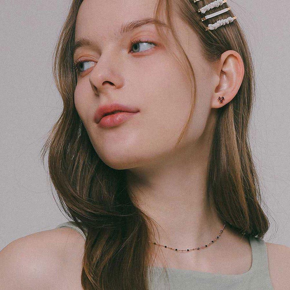 J.Lauren Rose Gold Spinel Chain Silver Necklace N01198