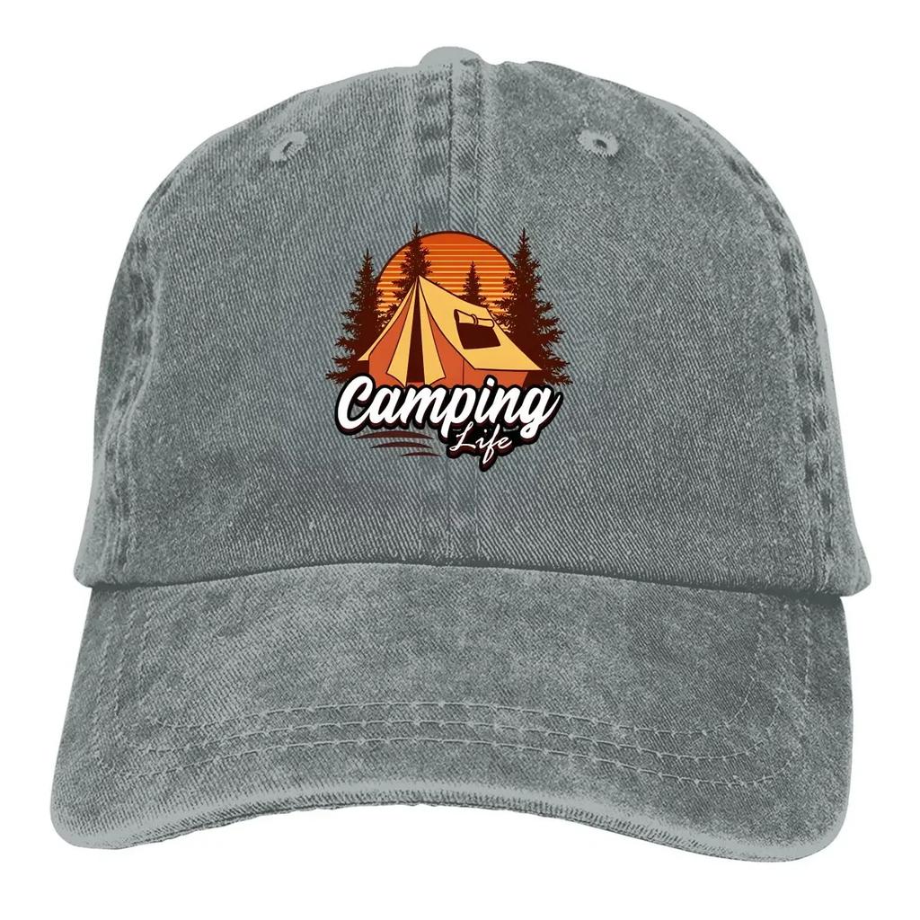 Pure Color Dad Hats Camping Life Women's Hat Sun Visor Baseball Caps Camper Camping Peaked Cap