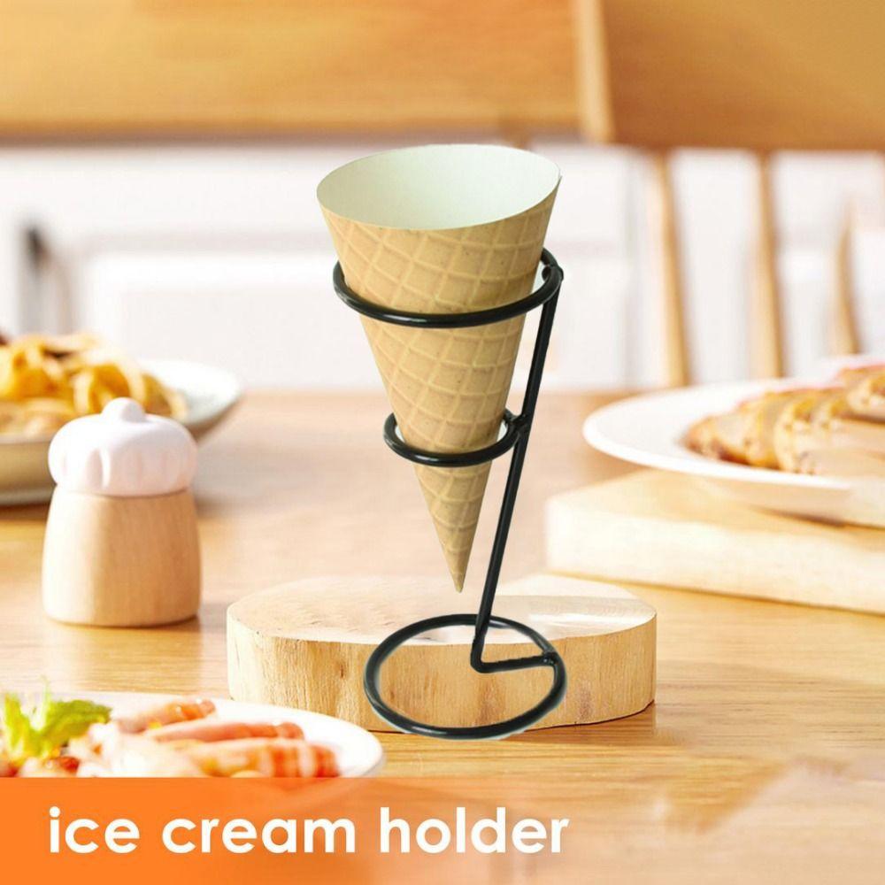 Iron Art Ice Cream Holder Wear-resistant Snow Cones Stand Rack Cupcake Cones Stand Rack Wedding