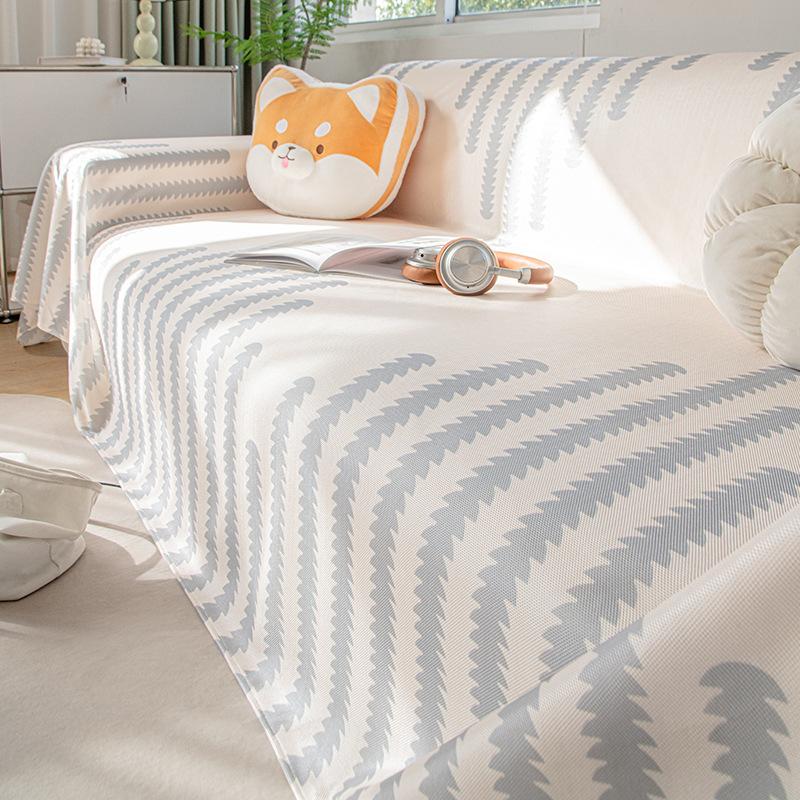 Летнее полотенце для дивана из ледяного шелка с принтом, Летний всеобъемлющий чехол для дивана, Пылезащитный чехол, Прохладный дышащий, Большое покрывало для дивана в гостиной